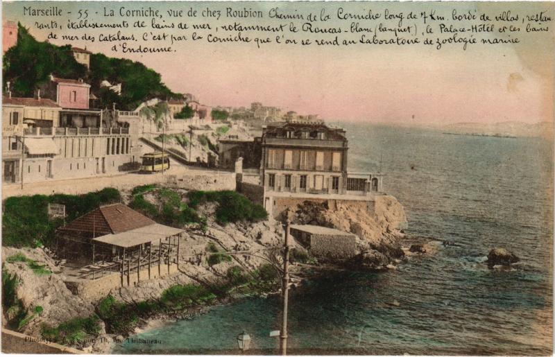 Carte postale ancienne Marseille la Corniche à Marseille