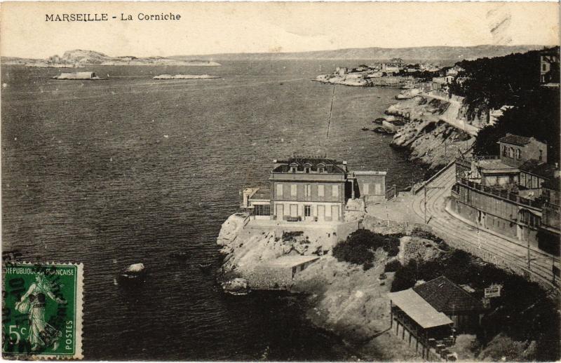 Carte postale ancienne Marseille la Corniche à Marseille