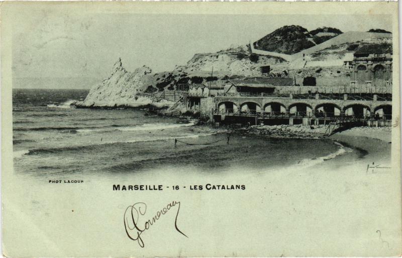 Carte postale ancienne Marseille les Catalans à Marseille
