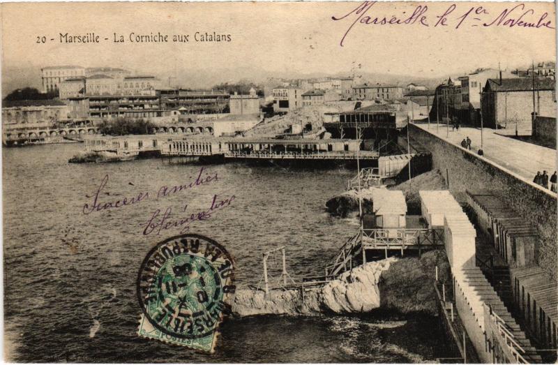 Carte postale ancienne Marseille les Catalans à Marseille