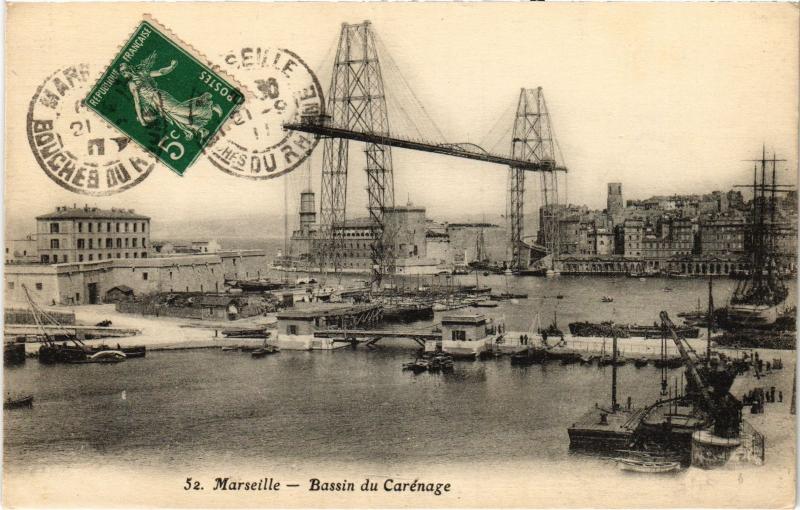 Carte postale ancienne Marseille Bassin du Carenage à Marseille