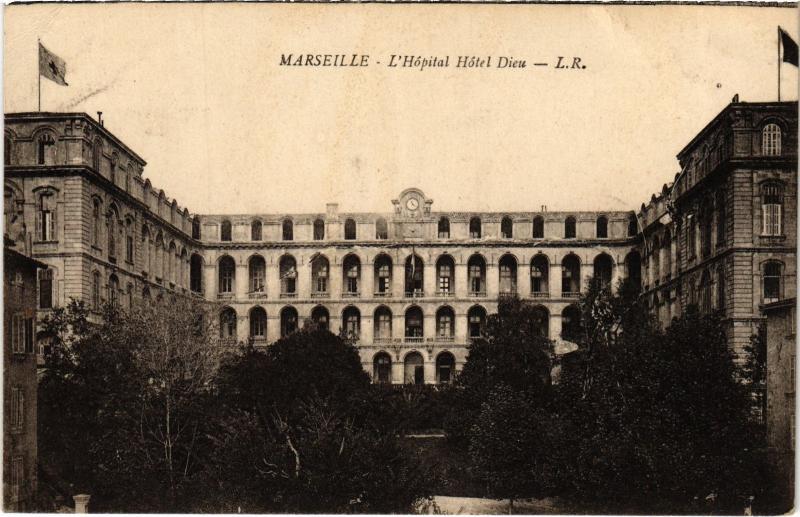 Carte postale ancienne Marseille Hopital Hotel Dieu à Marseille