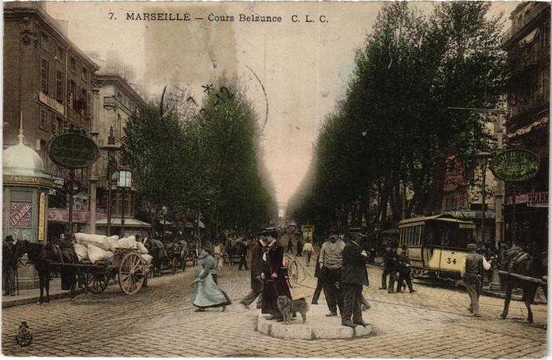 Carte postale ancienne Marseille Cours Belsunce à Marseille