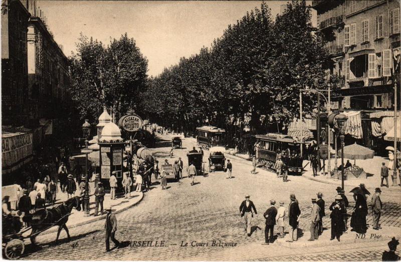 Carte postale ancienne Marseille Cours Belsunce Rue Noailles à Marseille
