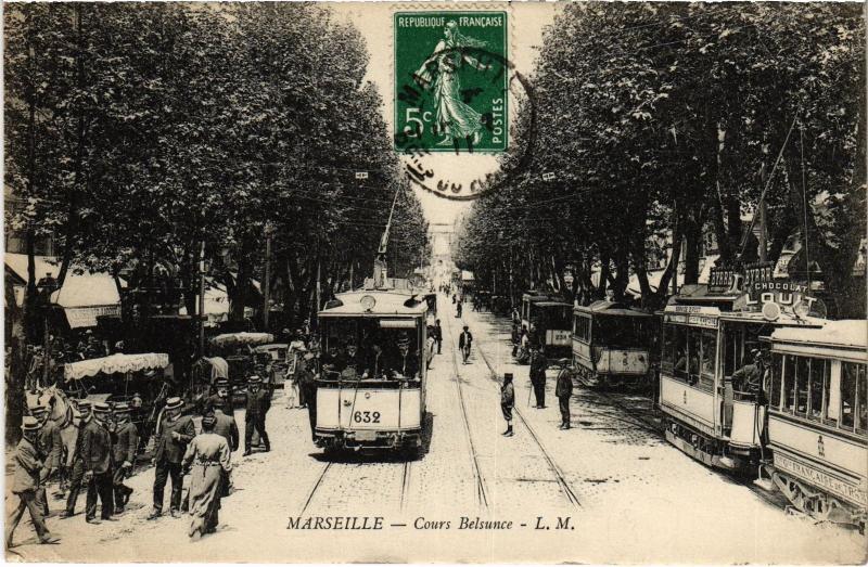 Carte postale ancienne Marseille Cours Belsunce à Marseille
