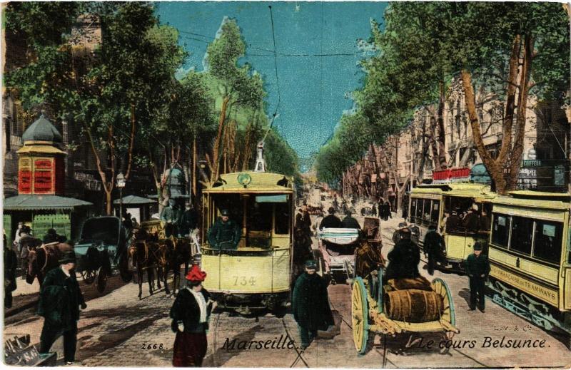 Carte postale ancienne Marseille Cours Belsunce à Marseille