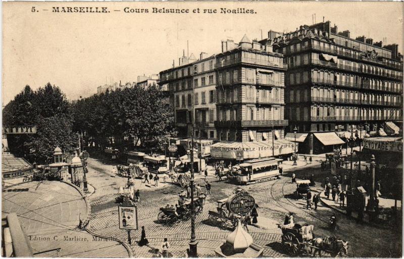 Carte postale ancienne Marseille Cours Belsunce à Marseille