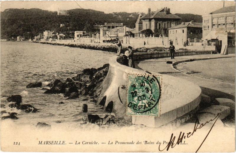 Carte postale ancienne Marseille la Corniche à Marseille