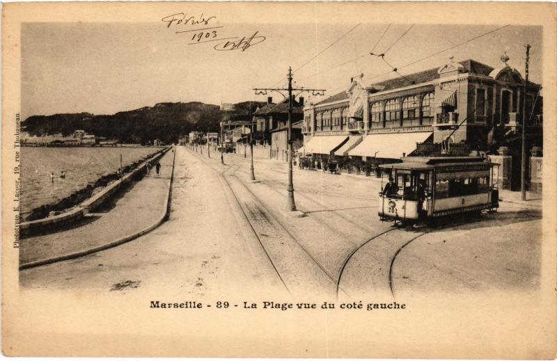 Carte postale ancienne Marseille la plage à Marseille