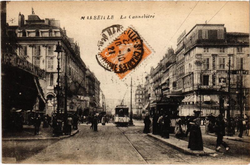 Carte postale ancienne Marseille la Cannebiere à Marseille