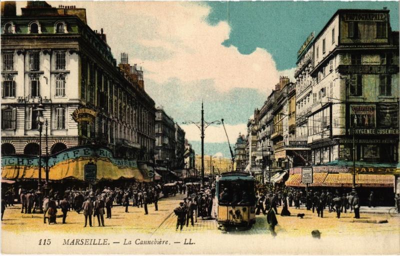 Carte postale ancienne Marseille la Cannebiere à Marseille