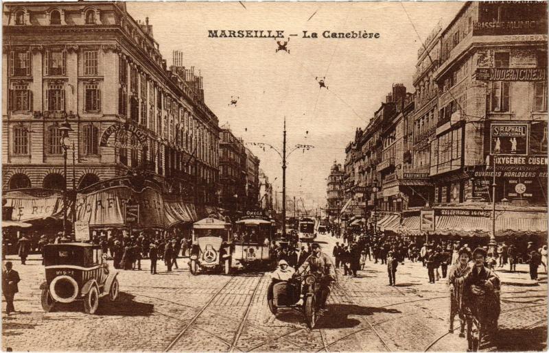 Carte postale ancienne Marseille la Cannebiere à Marseille