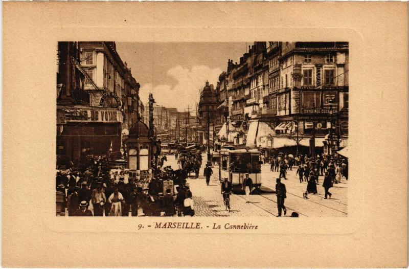 Carte postale ancienne Marseille la Cannebiere à Marseille