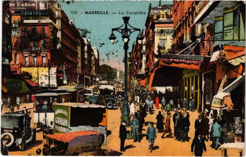 Carte postale ancienne Marseille la Cannebiere à Marseille