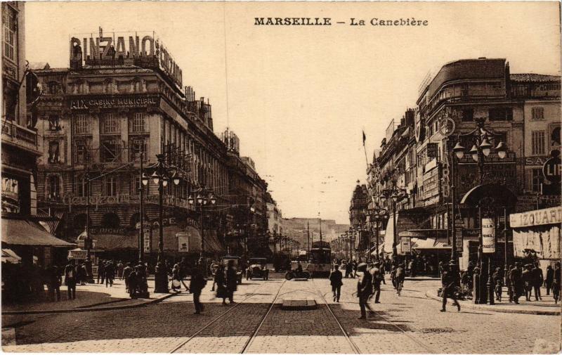 Carte postale ancienne Marseille la Cannebiere à Marseille
