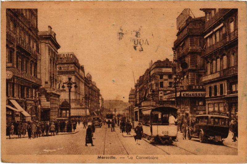Carte postale ancienne Marseille la Cannebiere à Marseille