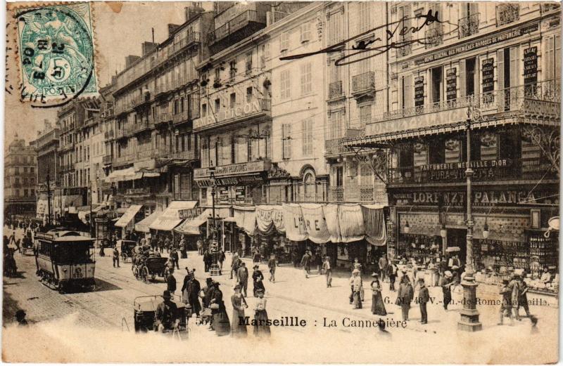 Carte postale ancienne Marseille la Cannebiere à Marseille