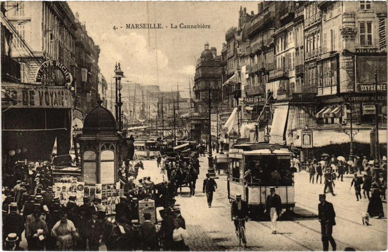 Carte postale ancienne Marseille la Cannebiere à Marseille