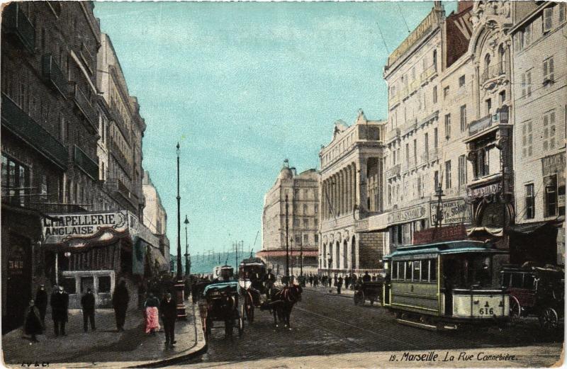 Carte postale ancienne Marseille Rue Cannebiere à Marseille