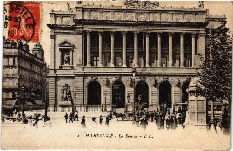 Carte postale ancienne Marseille la Bourse à Marseille