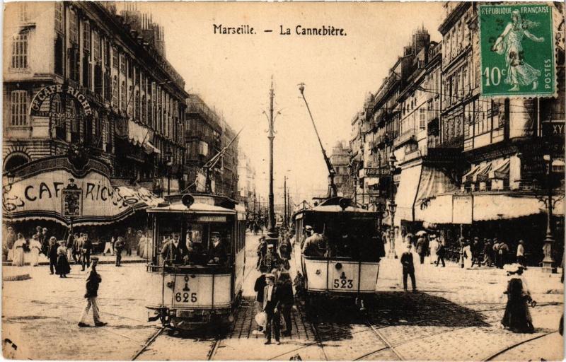 Carte postale ancienne Marseille la Cannebiere à Marseille