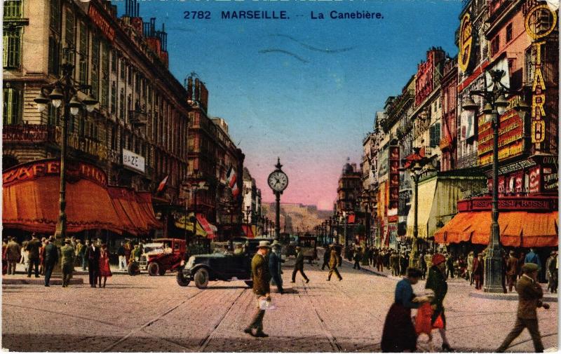 Carte postale ancienne Marseille la Cannebiere à Marseille