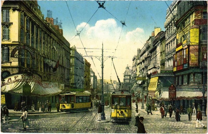 Carte postale ancienne Marseille la Cannebiere à Marseille