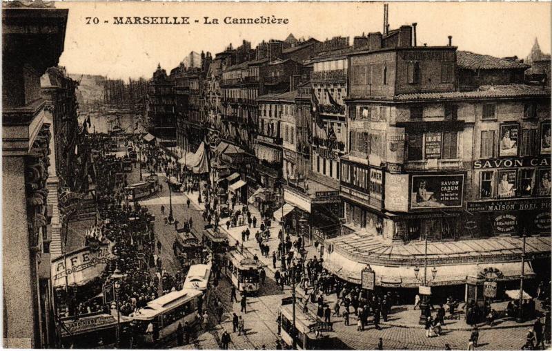 Carte postale ancienne Marseille la Cannebiere à Marseille