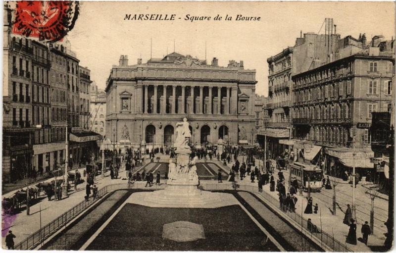 Carte postale ancienne Marseille Square de la Bourse à Marseille