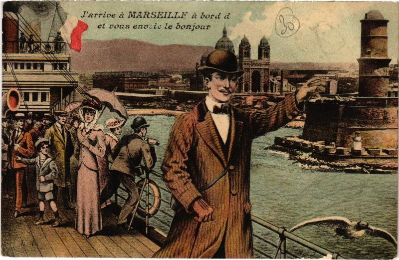 Carte postale ancienne Marseille souvenir à Marseille