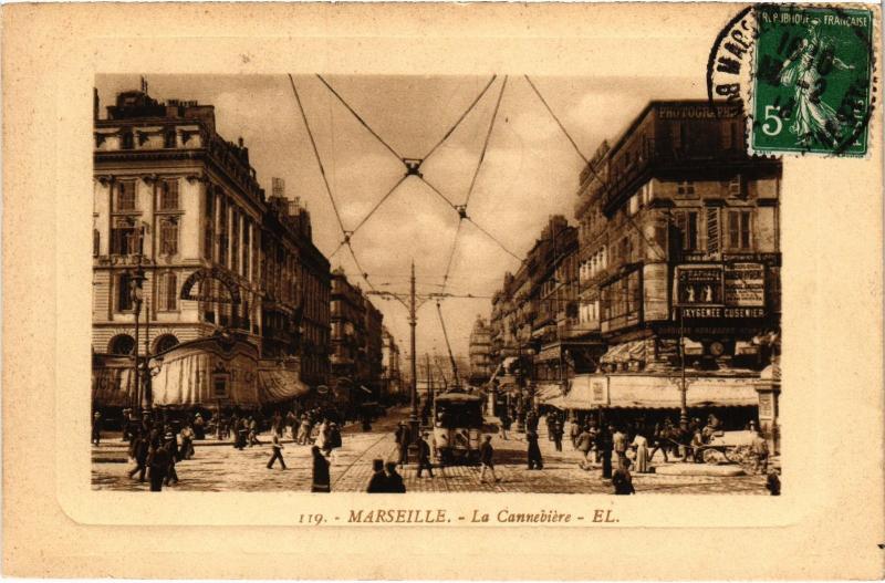 Carte postale ancienne Marseille la Cannebiere à Marseille