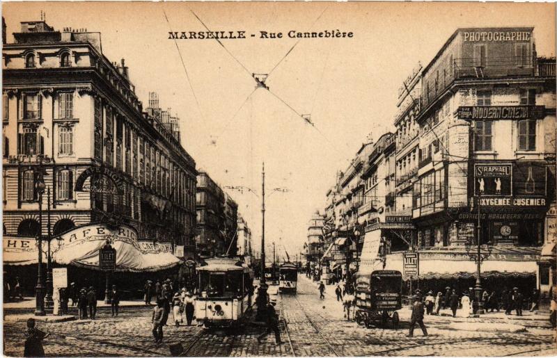 Carte postale ancienne Marseille Rue Cannebiere à Marseille