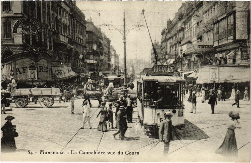 Carte postale ancienne Marseille la Cannebiere à Marseille