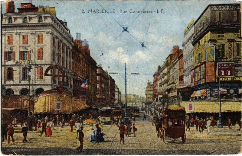 Carte postale ancienne Marseille Rue Cannebiere à Marseille