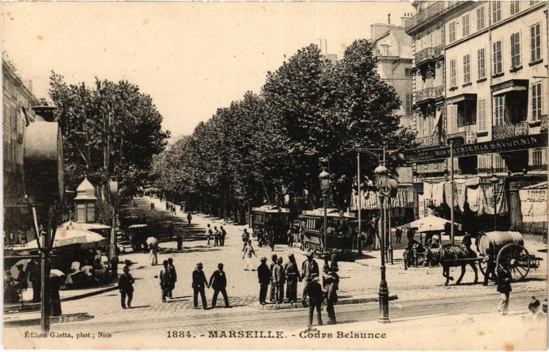 Carte postale ancienne Marseille Cours Belsunce à Marseille