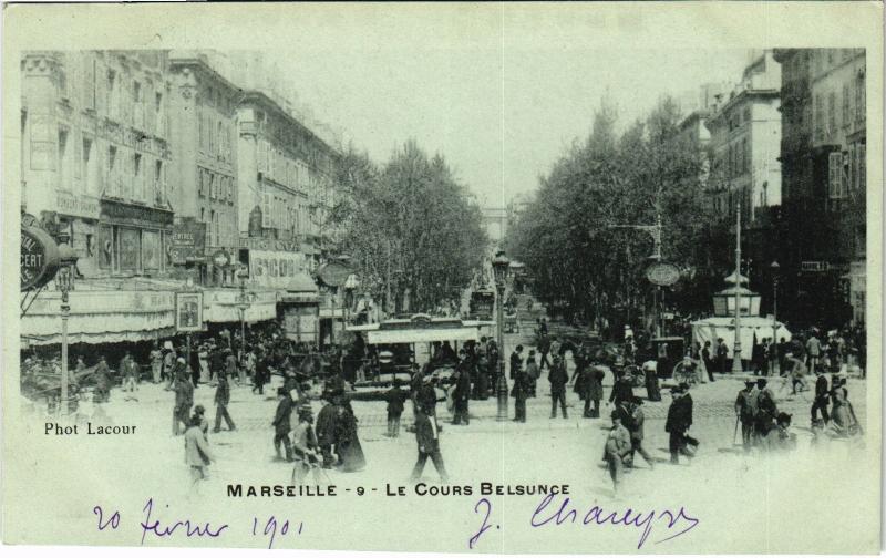 Carte postale ancienne Marseille Cours Belsunce à Marseille