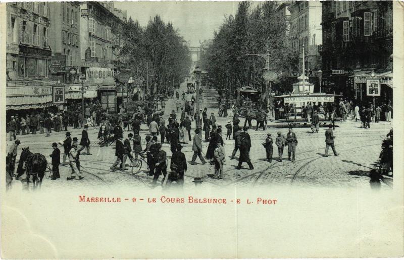 Carte postale ancienne Marseille Cours Belsunce à Marseille