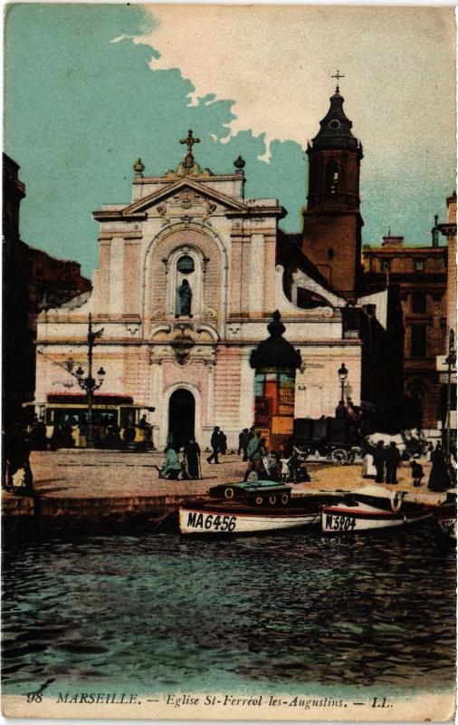 Carte postale ancienne Marseille Eglise Saint-Ferreol les Augustins à Marseille