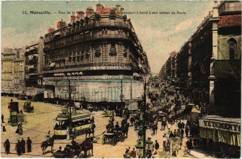 Carte postale ancienne Marseille Rue de la Republique à Marseille