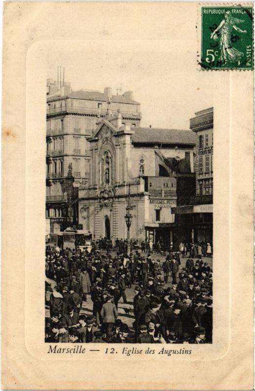 Carte postale ancienne Marseille Eglise des Augustins à Marseille
