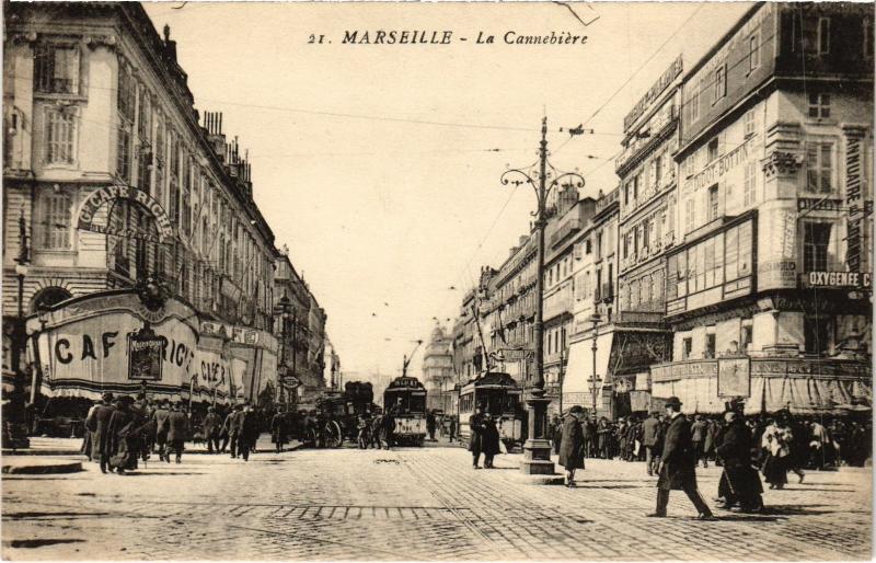 Carte postale ancienne Marseille la Cannebiere à Marseille