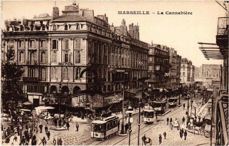 Carte postale ancienne Marseille la Cannebiere à Marseille