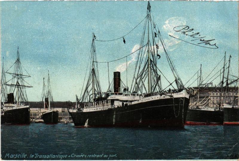 Carte postale ancienne Marseille Transatlantique Crimee à Marseille
