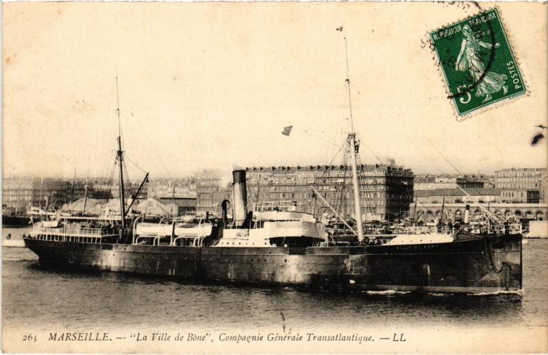 Carte postale ancienne Marseille La Ville de Bone à Marseille