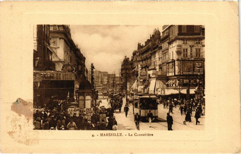 Carte postale ancienne Marseille la Cannebiere à Marseille