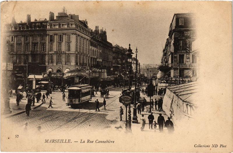 Carte postale ancienne Marseille Rue Cannebiere à Marseille