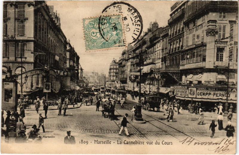 Carte postale ancienne Marseille la Cannebiere à Marseille
