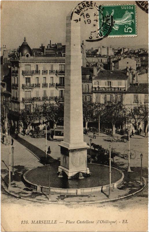 Carte postale ancienne Marseille Place Castellane à Marseille