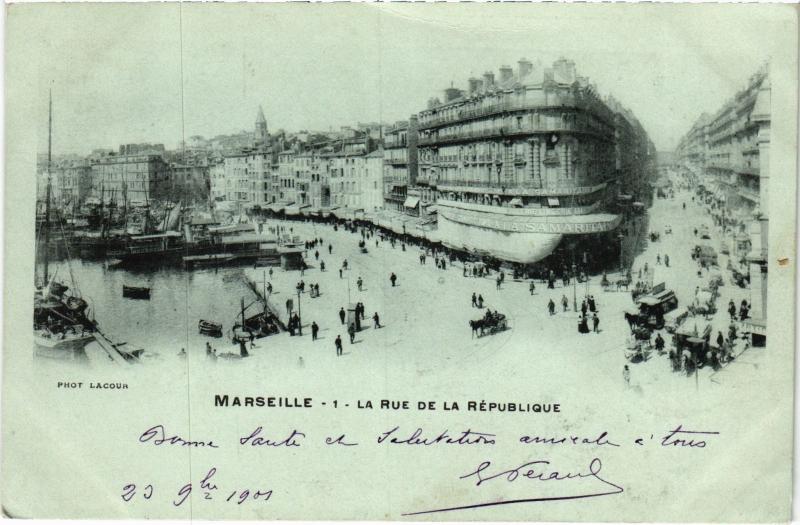 Carte postale ancienne Marseille Rue de la Republique à Marseille