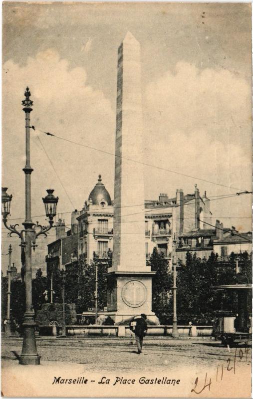 Carte postale ancienne Marseille Place Castellane à Marseille
